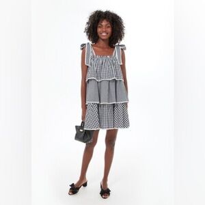 Tuckernuck Hyacinth House Tiered Black and White Donna Dress - NWT